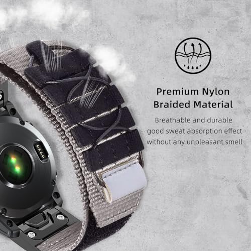 SumRioo 22 mm QuickFit Strap for Garmin Fenix E/Fenix 8 47 mm/7/7 Pro/7 Pro Solar/6/6 Pro/5/5 Plus - Image 3