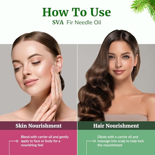 Image of SVA Fir Needle Essential Oil, Glass Bottle with Dropper, 4 Fl Oz (118 ml) | Fir Needle Oil for Diffuser, Home Fragrance, Room Spray, Skin, Hair, Body, Potpourri, Candle, Soap Making & DIY Projects