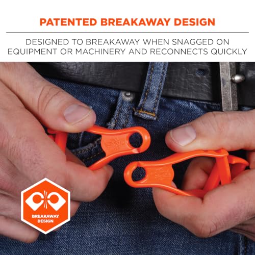 Image of Ergodyne Glove Grabbers Each Security Clip, Orange, Each US, 1 Count (Pack of 1)
