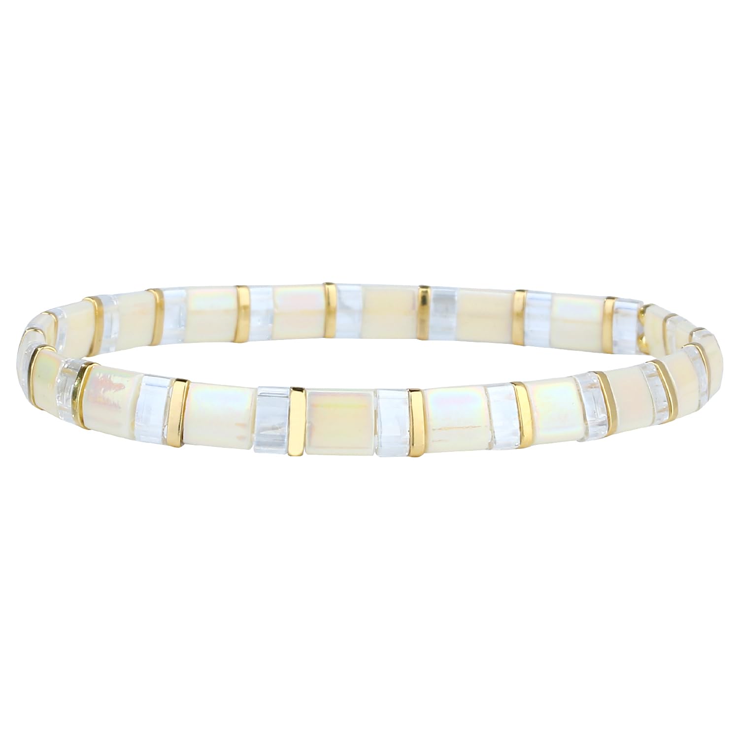 KELITCH Minimalistisch Damen Perlen Wrap Armband Natürliche