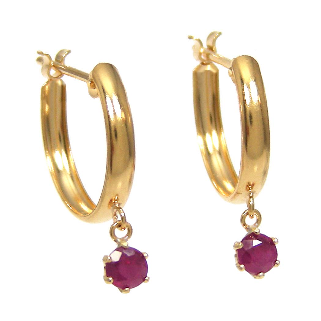 18金 ルビー フープピアス 楽天市場】18金 フープピアス メンズ ゴールド 片耳 ピアス フープ 中