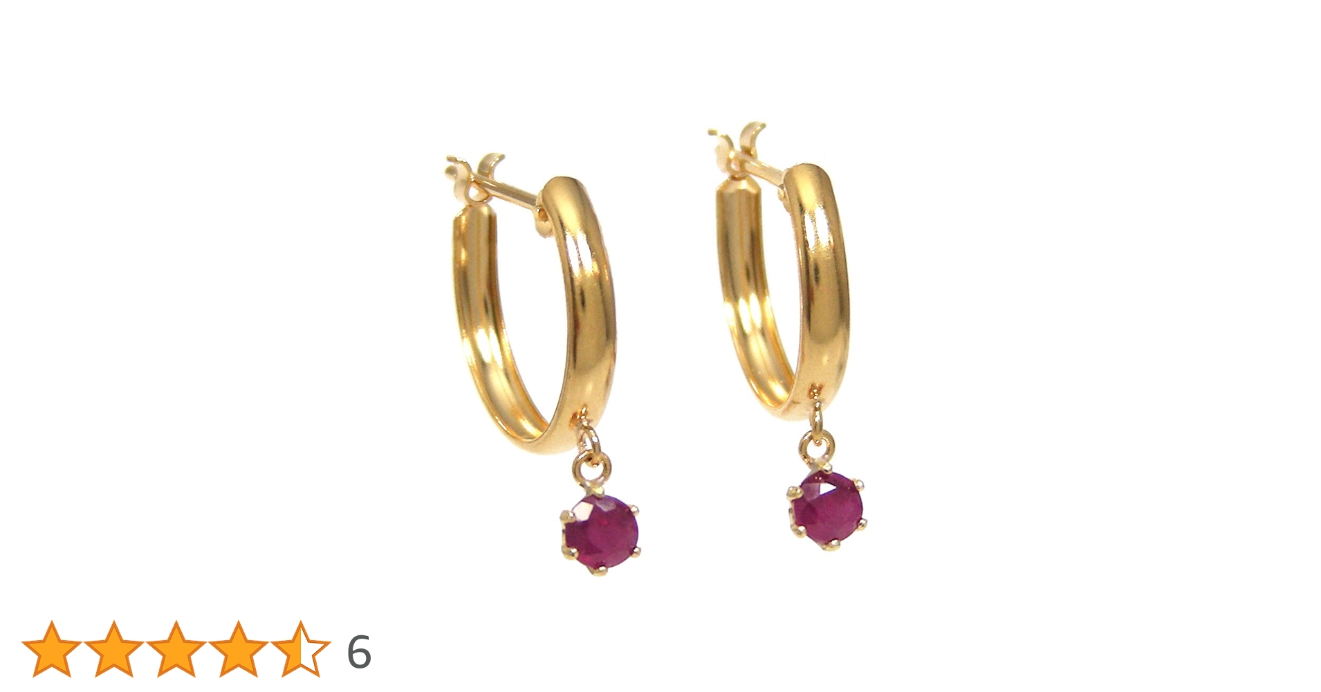 18金 ルビー フープピアス Amazon | ルビー イエロー ゴールド K18 18金 18k フープ 輪っか