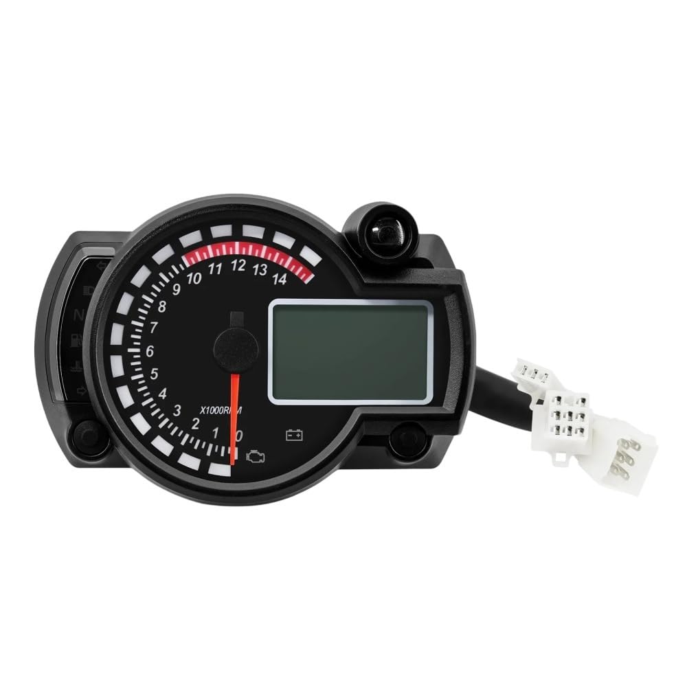 Contachilometri Universale Moto Cruscotto Digitale Del Motociclo Contachilometri Tachimetro Strumento Misuratore Regolabile 0-299 KM/H 7 colori Retroilluminazione