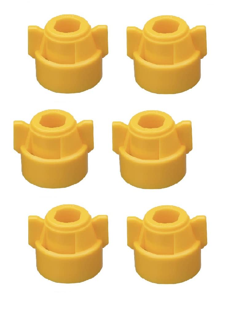 Pack of 6 - Quick TeeJet Yellow Nylon Cap for TJ60, AI, SJ3 & More Style Tips Farmer Bob's Parts CP114442A-6-CE