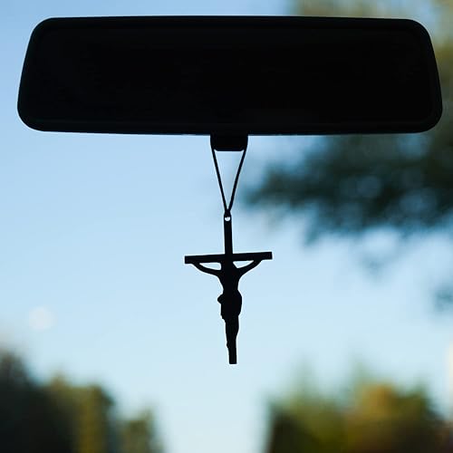 Miniatura 4 de Accesorios para espejo retrovisor - Mini adornos colgantes - Colgante Christus, encanto para el auto - Pendientes que se balancean, negro (silusión