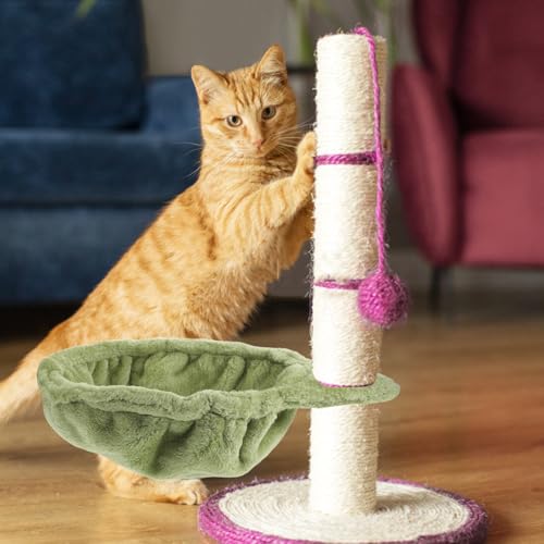 Hamac pour chat de rechange 33 cm en peluche verte pour arbre à chat - 6