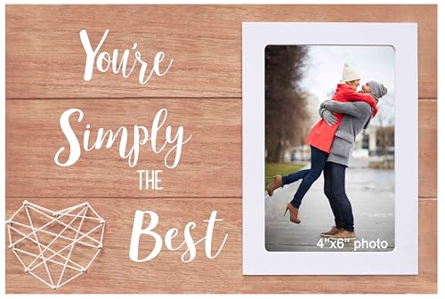 NZY Soul Mates Gift,Wooden Photo Frame,Fits 6"x 4" Photo,Long Distance Present,Christmas Birthday Gift for Girlfriend,Boyfriend,Fiance,fiancée,Anniversary Keepsake,You're Simply the Best