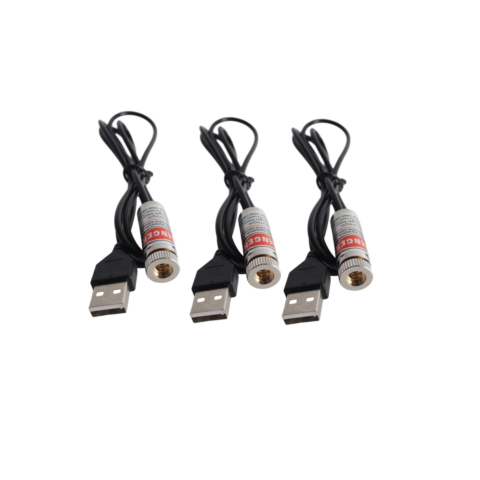 Beitesi Point-3Pack Red Line Laser Module, Industrial Laser Module, Adjustable Focus, Line Length 39″Usb Connector Diameter 12Mm(Poine-3Pack)