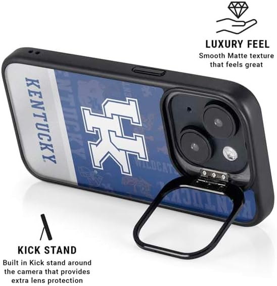 Skinit Kickstand Phone Case Compatible with iPhone 15 - Officially Licensed University of Kentucky Jersey Split Design