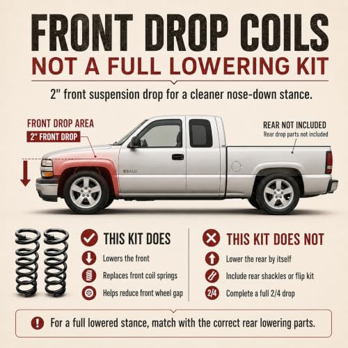 TOWGUARD 2-Inch Front Lowering Coil Springs for 1999–2006 Chevy Silverado and GMC Sierra 1500 - Image 4