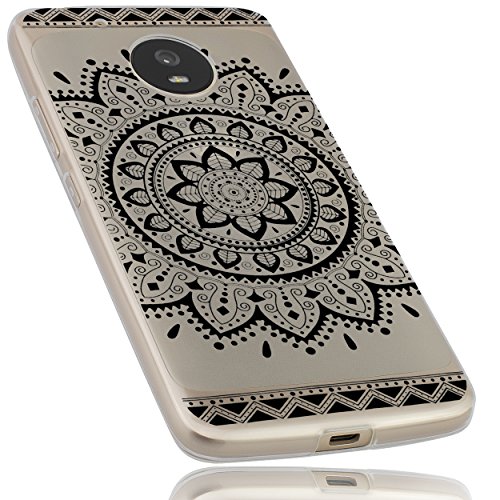 mumbi Funda Compatible con Lenovo Moto G5, Mandala, Negro