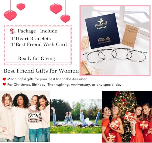 Image of Shining Diva Fashion Best Friends Friendship Bracelets for Women & Girls | Matching Heart Bracelets | Stylish Gifts for Girls | Anti Tarnish Stainless Steel Jewellery