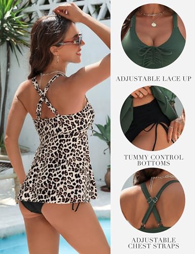 Blooming Jelly Womens Tankini Swimsuits Modest Tummy Control Bathing Suit Two Piece Swim Suit 2025 Swimwear with Bottoms2