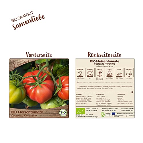 Samenliebe BIO Fleischtomaten Samen alte Sorte Costoluto Fiorentino süße Ochsenherztomate italienische Tomate 10 Samen samenfestes Gemüse Saatgut für Gewächshaus Freiland und Balkon BIO Gemüsesamen - Image 4