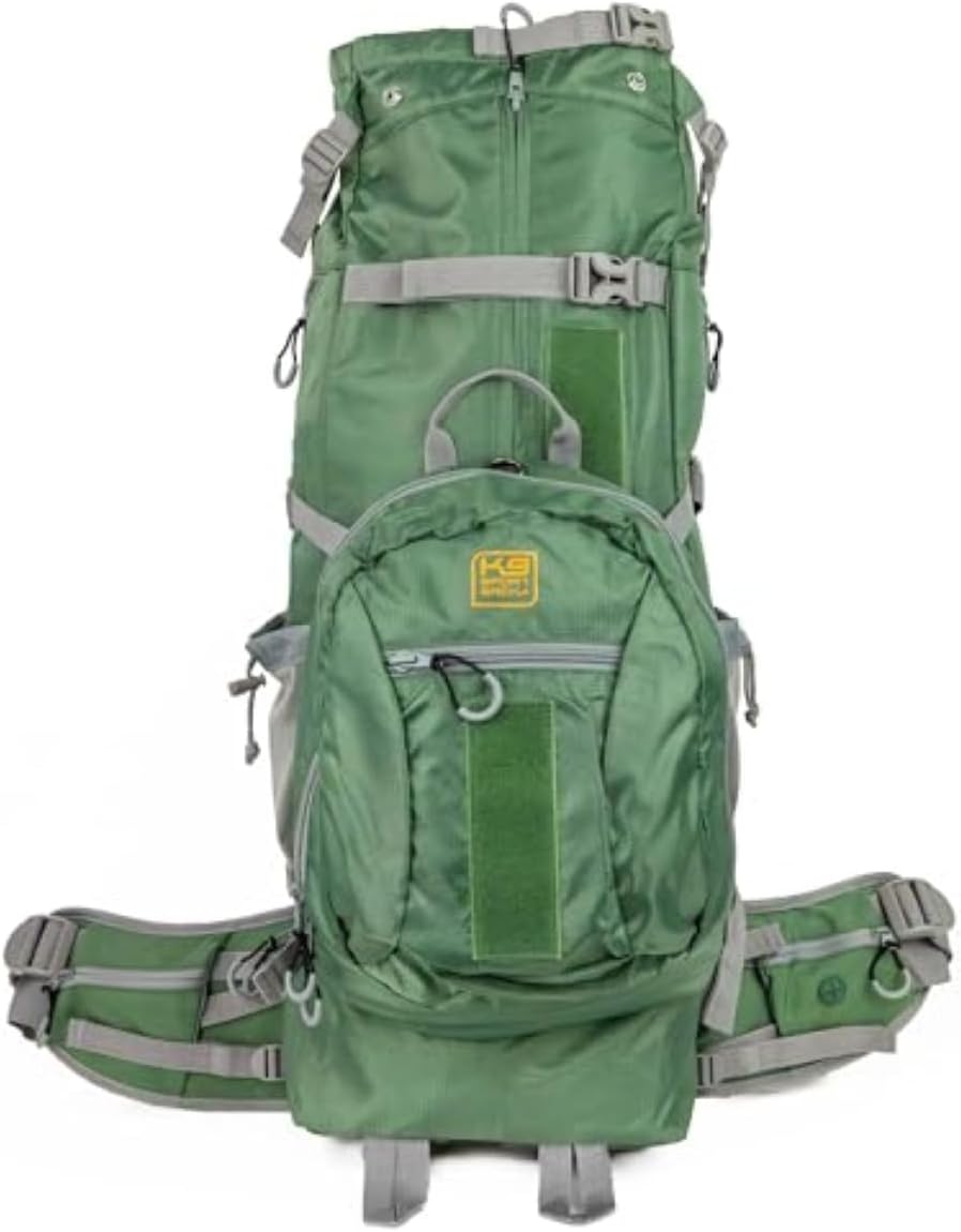 K9 Sport Sack Kolossus - X-Large, Myrtle Green - The Big Dog Backpack - Ideal for Dogs 23-25 Long - Fully Adjustable Pet Carrier - Doubles as a Professional-Grade 60L Hiking Pack