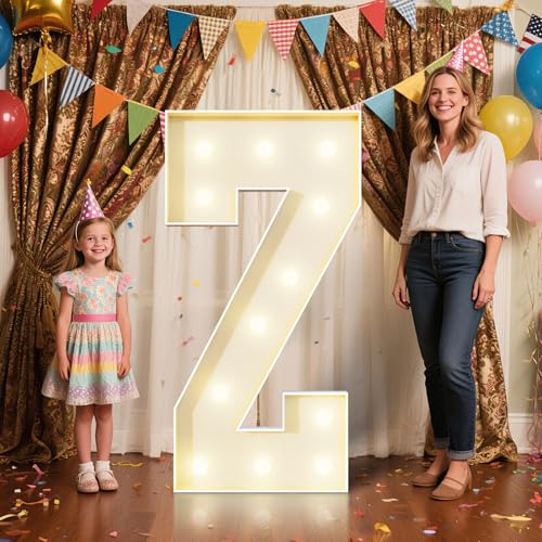 Multifunctional 4FT Marquee Numbers, corrugated plastic board, Quick Assembly in 5 Minutes Without Tools, for party decoration, disassembled into blank yard signs, Poster Board (Letters Z)