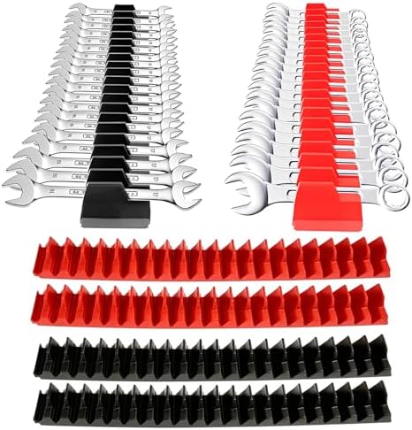 LOMGDOVC 80 Pcs Magnetic Wrench Organizer for Toolbox, Modular Tool Holder with Strong Magnet, Wrench Rack and Plier Storage Organizer, Tool Box Accessories Gift for Men