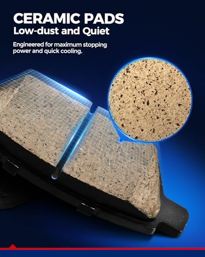 Image of KAX Front Brake Kit, OE Brake Rotors and Ceramic Brake Pads | Fits 2003 2004 2005 2006 2007 2008 Honda Pilot, Automotive Replacement Brake Kit