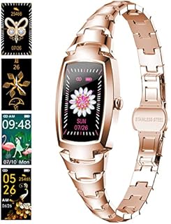 DREAMWIN Smart Watch for Women, Waterproof Fitness with 24h Heart Rate Blood Pressure Oxygen Sleep Monitor Message Notification Sport Pedometer Smartwatch Bracelet iOS Android Phones(Gold)