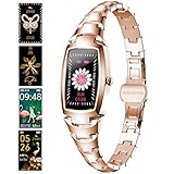 DREAMWIN Smartwatch Damen, 1.08 Zoll Touch-Farbdisplay Armbanduhr mit Pulsuhr Tracker IP67 Sportuhr Smart Watch Schrittzähler, Stoppuhr, Schlafmonitor für Android iOS (Gold)