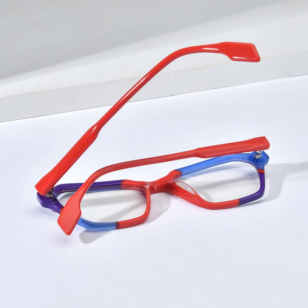 MUTYNE Mehrfarbige Acetat-Brillengestelle für Herren, Retro, quadratisch, für Damen und Herren