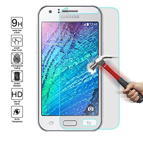Kmall Galaxy J1 2015 Edition 4.3inch Tempered Glass Screen Protector, 0.26mm 2.5D HD Clear Oleophobic Coating Screen Film Cover for Samsung J100F, J100FN, J100H 9H Hardness Anti Scratch Fingerprint