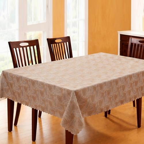 Image of Dakshya Industries PVC Waterproof Table Cover 6 Seater 54x78 Inch - Washable Oil & Stain Resistant Dining Table Cover Copper
