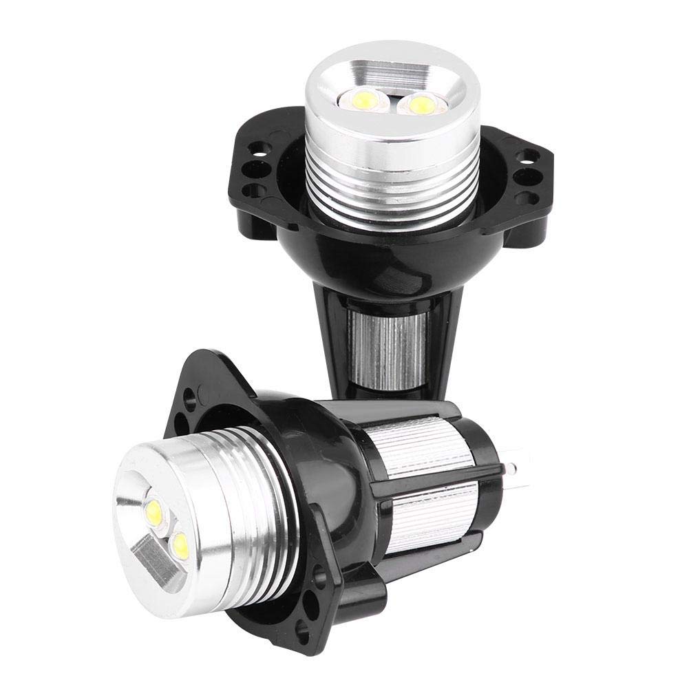 Qiilu Ensemble de 2 anneaux lumineux LED Angel Eyes de 12 W, blanc xénon 6000 K, pour phares Série 3 E90 E91 (2005-2008)
