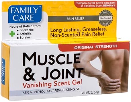 Generic Family Muscle and Joint Vanishing Gel, 2 oz Tubes, White