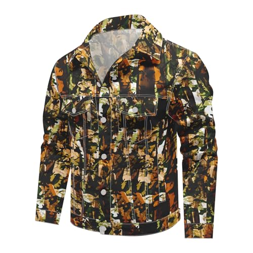 Veste en jean homme imprimée camouflage vintage veste d'été denim streetwear - 5