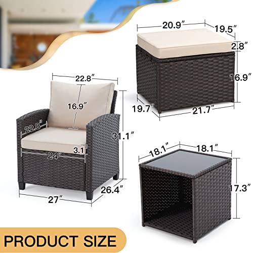 Jomeed 12-Pieces Patio Furniture Sets Rattan Wicker Outdoor Sectional Furniture Set Conversation Sofa Set With Table & Thick Cushion (Beige) #TOP2
