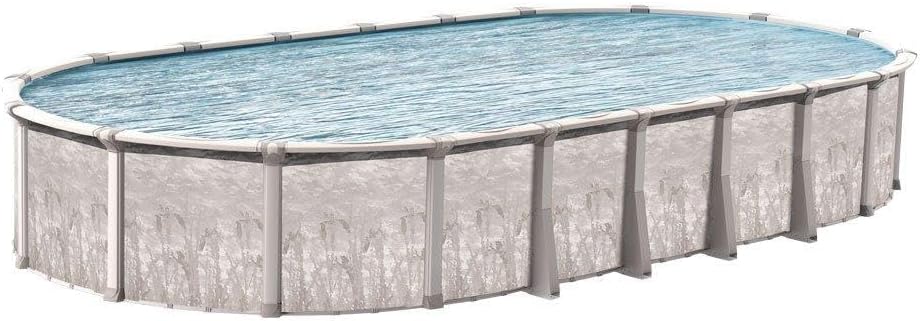 In The Swim 18' x 33' Oval Above Ground Swimming Pool - Marina Package - Featuring: Sand Filter, Pump System and A-Frame Ladder
