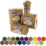 TOUGH-GRID 750lb Grizzly (Coyote) Brown Paracord/Parachute Cord - 100% Nylon Mil-Spec Type IV Paraco