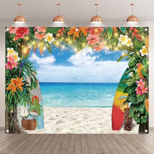 Fondo Fotográfico Tela Tropical Playa 8x6ft miniatura 2