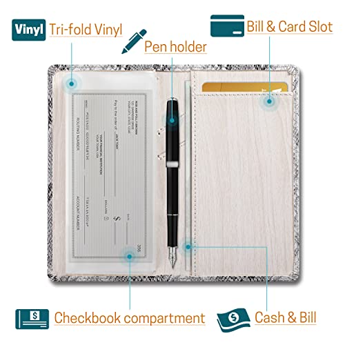 Image of Aurya Leather Checkbook Covers for Personal Checkbook, Checkbook Holder with Free Vinyl Divider, Checkbook Cover for Duplicate Checks for Men and Women