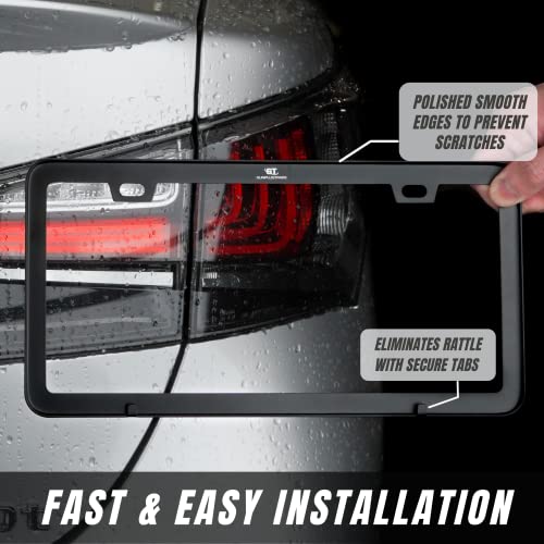 Sunplustrade 1056-LPFRME-BLK-021 License Plate Frame Black Matte Powder Coated Aluminum thumb #3