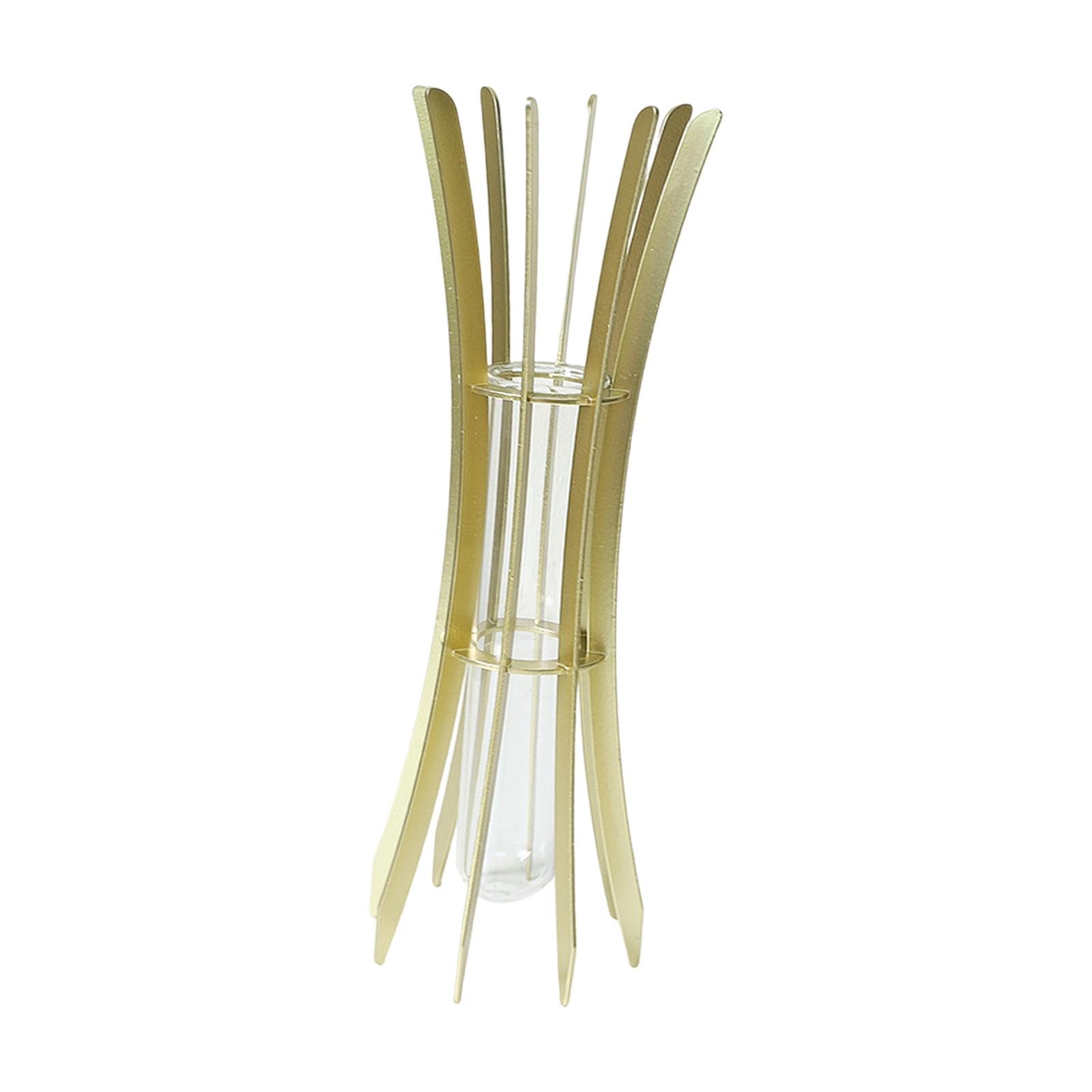 Bnf® Glass Test Tube Hydroponic Planter Vase Sturdy for Living Room Desk Ornament Golden 8x8x24cm|Home & Garden | Home Dcor| Vases-image-21