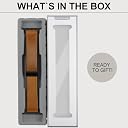 UniqTry Magnetic Leather Bands Compatible with Apple Watch 49mm 46mm 45mm 44mm 42mm | Genuine Leather with Magnetic Buckle for iWatch Ultra 2 Ultra SE Series 10 9 8 7 5 4 3-Tan gallery image