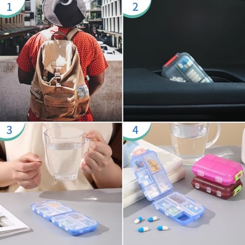 Image of Pack of 2 Premium Pill Organizer Portable Medicine Organizer Box, Moisture Free & BPA Free - Ideal Tablet Box for Medicine, Vitamins & Supplements (Muliticolor)