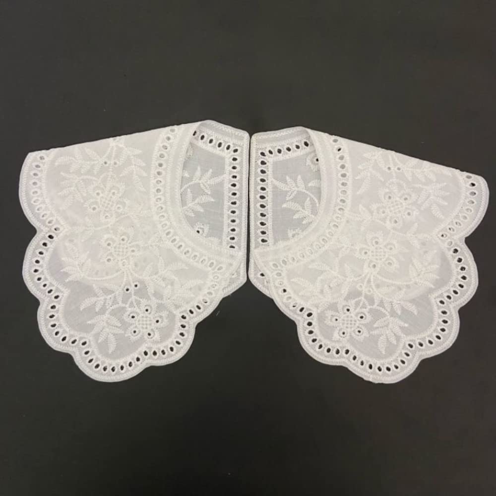 Collare In Pizzo Ricamato Finto | Colletto Rimovibile Per Abiti E Camicie | Taglia Unica 39x15 Cm | 5 Colori Disponibili | Accessorio Moda Fai Da Te - 3
