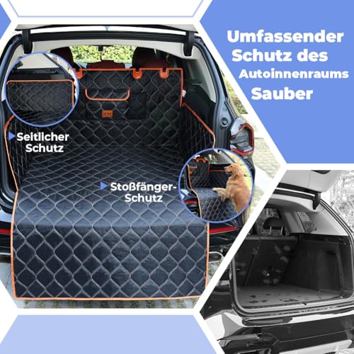 KYG Kofferraumschutz Hund Gesteppte Hundedecke & Schutzmatte mit Seiten- und Ladekantenschutz, Wasserdicht, Kratzfest, Universell für Auto-Kofferraum Pflegeleicht