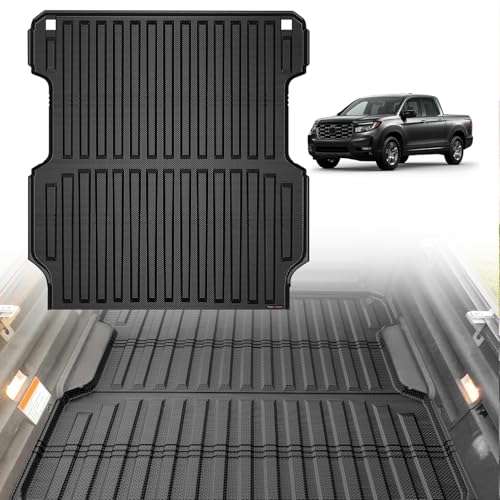 Image of TripleAliners Truck Mat Compatible with 2017-2026 Honda Ridgeline 5.3FT Accessories, Truck Bed Mat Heavy Duty Custom Fit All Weather Protection TPE Pickup Liner