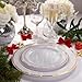 I00000 102 Pieces Gold Plastic Plates, Disposable Party Plates White Gold Rim, 51 Disposable Gold Dinner Plates 10.25 Inch and 51 Disposable Dessert Appetizer Elegant Fancy Wedding Plates 7.5 Inch