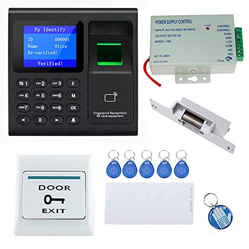 OBO HANDS Sistema de Control de Acceso a la Puerta Kit con Teclado Multifuncional + Fuente de Alimentación + Botón de Salida + 10 Ilaveros Cover