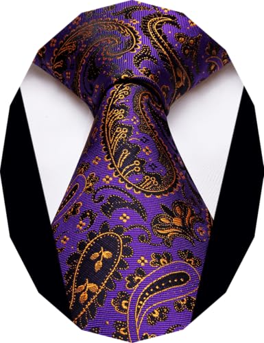 Image of YourTies Paisley Men's Necktie Woven Silk Floral Ties for Men Designer Formal Business Party Wedding