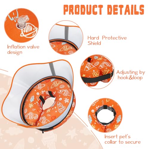 Image of Elevated Inflatable Dog Cone Collar to Stop Licking, Dog Donut Collar After Surgery, Soft Pet Cone Alternative for Small Medium Large Dogs