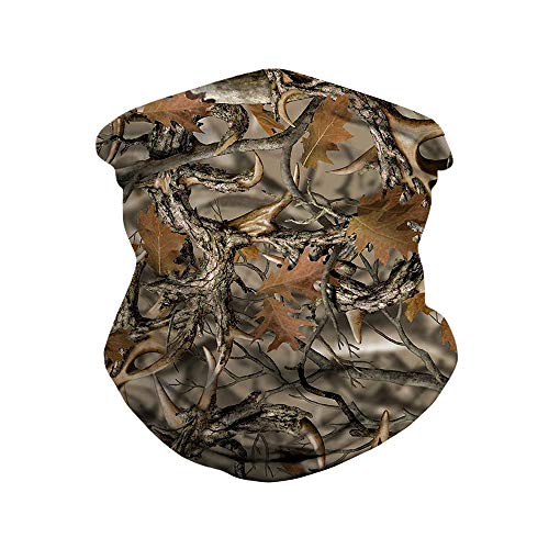 Ainuno Camo Bandana Mask for Men Women Neck Gaiter Balaclava Face Cover for Hiking Motorcycle Riding,Camo Leaves