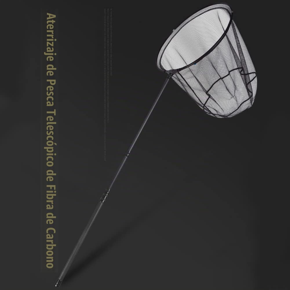 Caña de pescar de carbono, caña telescópica, dinámica, ligera, estable, uso flexible, mango de red de pesca de carpa, accesorios de pesca (3,0 m)