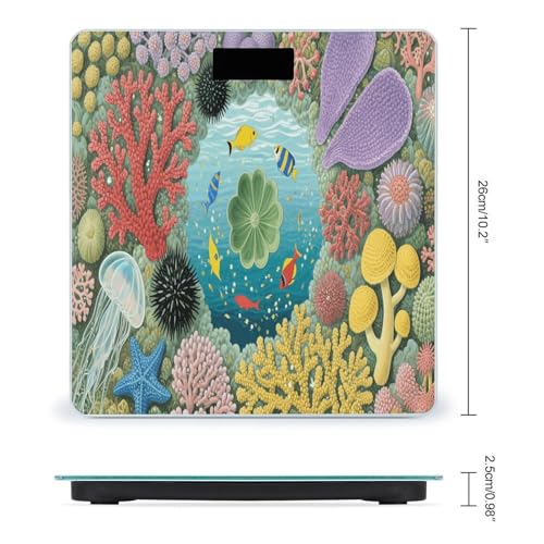 Báscula de baño digital con pantalla LCD y plataforma de vidrio templado miniatura 2