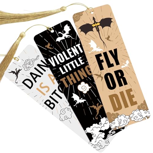 Dragon Acrylic Bookmarks Bookish Merch Book Lovers Unique Bookmark for Men Page Markers Reading Accessories - Set of 3